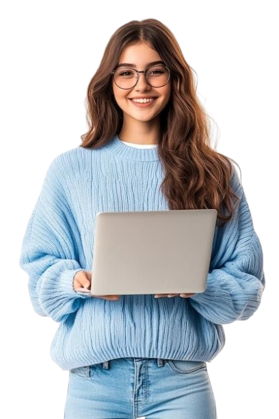A_woman_in_a_blue_sweater_holds_a_laptop___Premium_AI-generated_image-removebg-preview